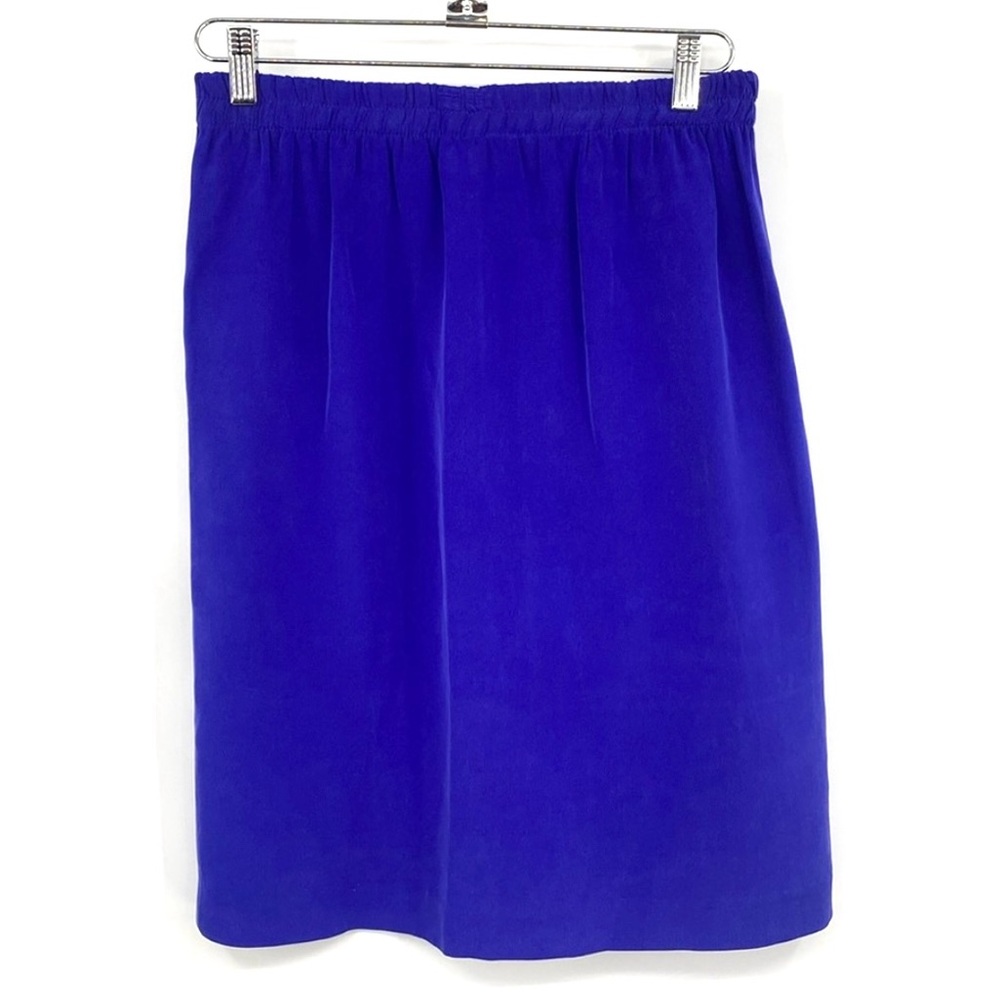 Patrick Collection Pencil Skirt Womens Size‎ 10 Blue Purple Silk Straight Office
